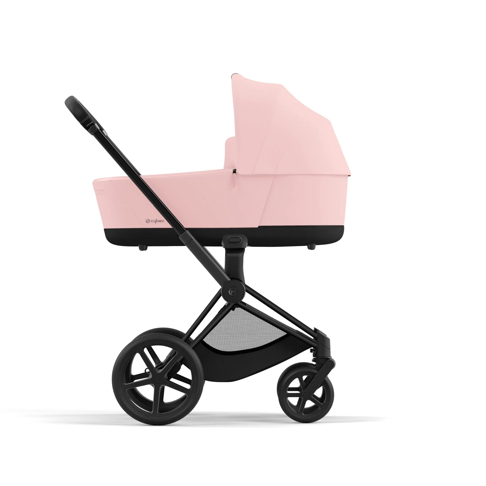 עגלת תינוק Priam 4 Peach Pink עם שלדה שחור מט - Image 4